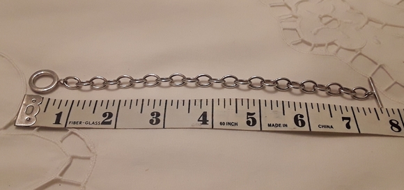 925 STERLING SIGNED OVAL TOGGLE LINK BRACELET 7.5" - Picture 5 of 8